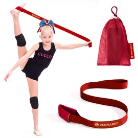 Stretching Strap for Cheer – Flexibility Stunt Strap for Cheerleaders – Durable Cheer Stretching Bands for Improved Flexibility, Range of Motion – Essential Cheer Accessories (Red)