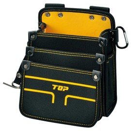 TOP TPD-301M Waist Bag for Electricians, 3 Tiers, Medium, Diagonal Insertion Function, Includes Tape Holder, Carabiner Included, Tool Holder, Tool Holder