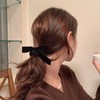 Velvet Hair Bow Hair Scrunchies for Women Girls Black Bow