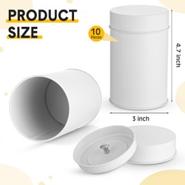 10 Packs Tea Tin Canister Tea Tins for Loose Tea Metal Tea Canister 16 oz Round Tin Can with Lid Canister for Tea Double Seal Tea Canisters Tea Container for Kitchen Storage Tea Coffee Sugar (Beige)