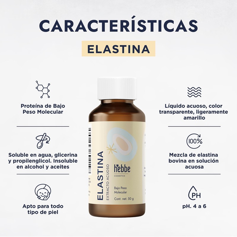 HEBBE - Elastina Acuosa 50g | Reafirma y Tonifica Piel