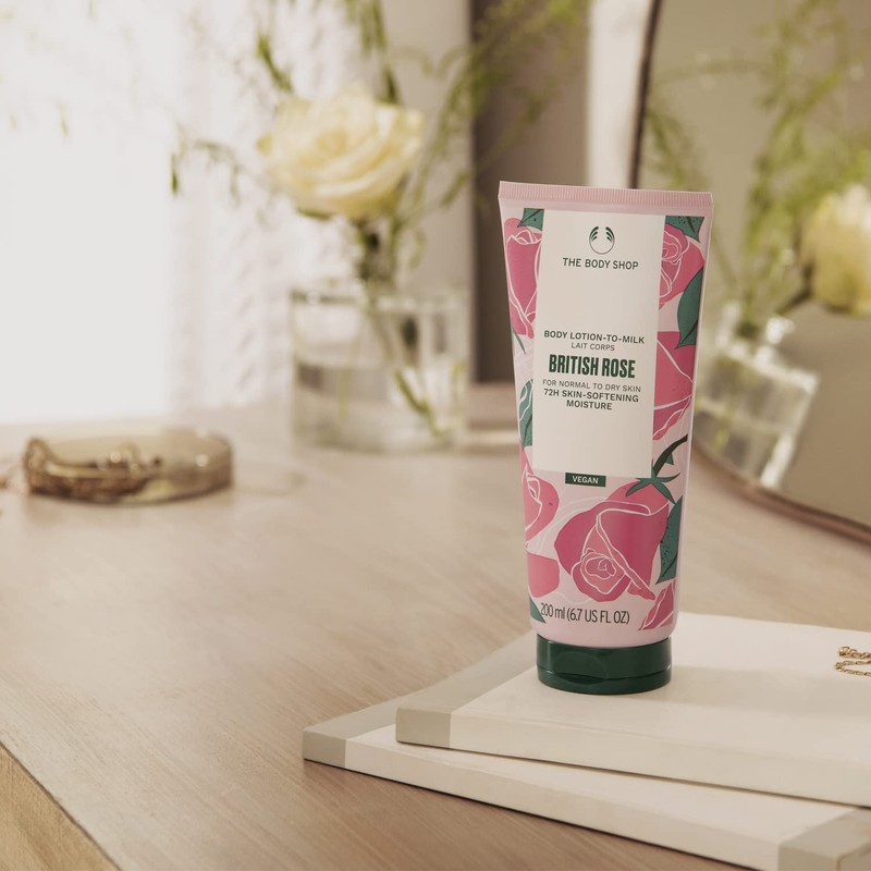 The Body Shop Milk In Body Lotion, British Rose, 7.8