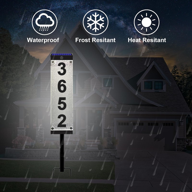 IVWVI Solar House Numbers for Outside, Acrylics Solar Address Sign