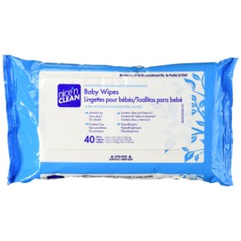 Nice 'N Clean Baby Wipes with Aloe, Travel Pak, Unscented, Hypoallergenic, 40 Wipes