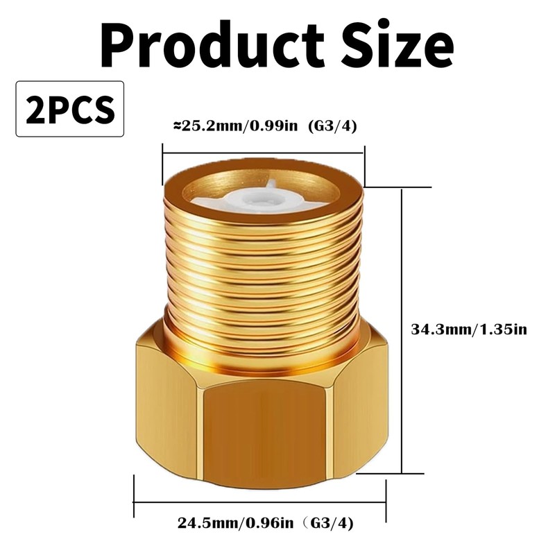 Pack of 2 3/4 Inch Brass Check Valve DN20 Thread