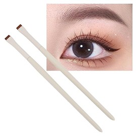 2 Brochas para Delineador de Ojos, Brochas para Corrector de Cejas de Maquillaje de ángulo Plano Ultrafino, Brocha de Maquillaje para Delineador de Ojos de Gel de Precisión para