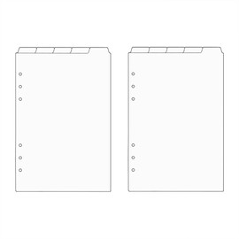 A5 Binder Dividers Top 5 Tabs Frosted Plastic Index Divider 2 Sets 5.5x8.2'' Planner Inserts 10 Sheets Refillable Page Protectors Refills for 6 Ring Binder Notebook (Frosted)