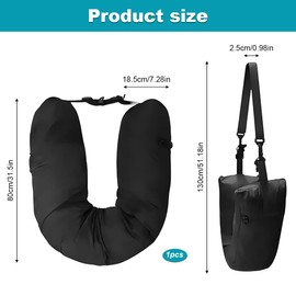 lbxtswpl Stuffable Neck Pillow for Travel, Travel Neck Pillows With Adjustable Straps, Waterproof Stuffable Multifunctional U Shaped Travels Neck Pillow for Extra Luggage Travels Essentials(Black)