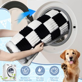 Black and White Dog Car Seat Cover for Back Seat - Washable Dog Bed & Soft Pet Couch Cover Protector - Scratch-Proof & Not-Slip Travel Pet Mat for Car, SUV(23.6" X 52")