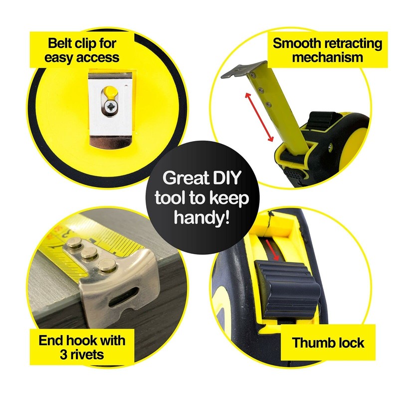 Handy Hardware 10m Heavy Duty Measuring Tape with Wrist Strap,