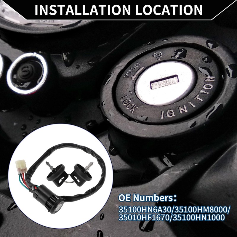 X AUTOHAUX Ignition Key Switch Ignition Switch Lock Set No.35100HN6A30/35100HM8000/35010HF1670/35100HN1000