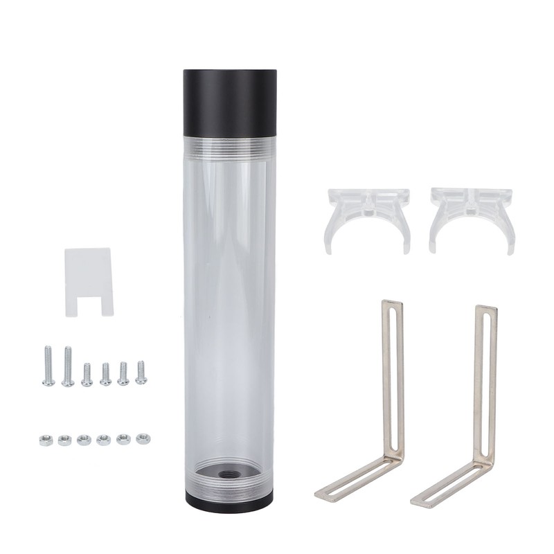 240mm Reservoir Water Cooling Cylindrical 4 Holes G1/4 Thread Acrylic