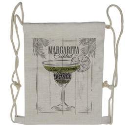 Ambesonne Cocktail Drawstring Backpack, Ingredients of Margarita, Sackpack Bag