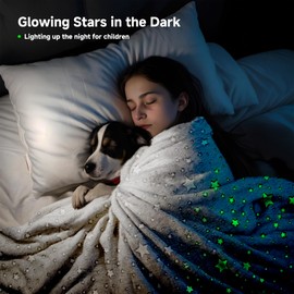 ALLINCOZY Glow in The Dark Stars Throw Blanket for Kids Boys, Gray Throw Blanket Birthday Gift Room Decor (40''x60'')