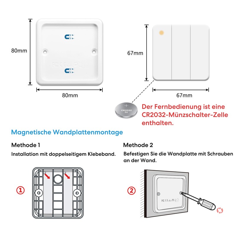 LoraTap Wireless Switch Set Wireless Receiver with Wireless Wall Switch