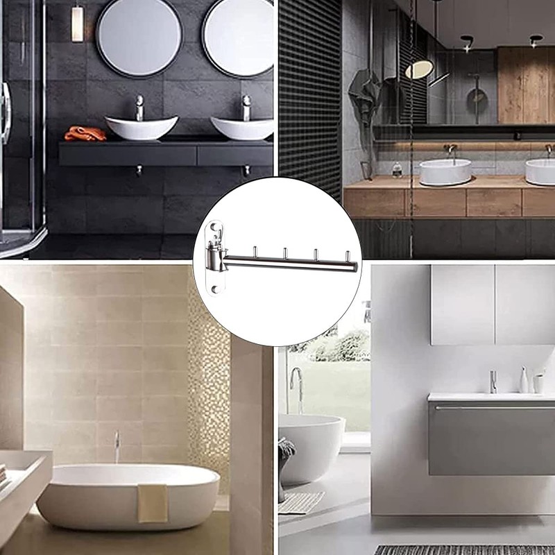 Hunphy Stainless Steel Wall Clothes Rack, Wall Hanger, Rack Wall