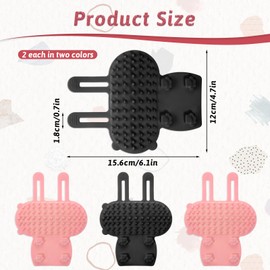Classicseali 4pcs Cat Face Scratcher, Soft Cat Self Groomer Corner Scratcher, Silicone Cat Self Groomer for Indoor Cats, Pet Self Groomer for Indoor Cats, Black & Pink