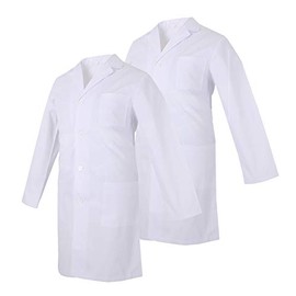 MISEMIYA - Set of 2 - Medical Uniforms Unisex Top Nurse Hospital Work Wear (Pack*2 Pcs - Bata De Laboratorio Caballero 816) - White, size: xxl