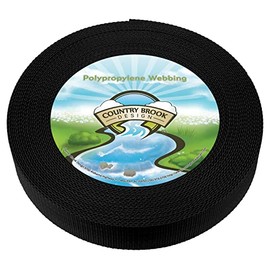 Country Brook Design - 1 1/2 Inch Black Heavy Polypro Webbing, 10 Yards - 7 Vibrant Colors
