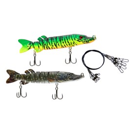 PetrisCatch Set of 2 Wobblers + 4 Steel Leaders, 15 cm Pike, Owner Triplets