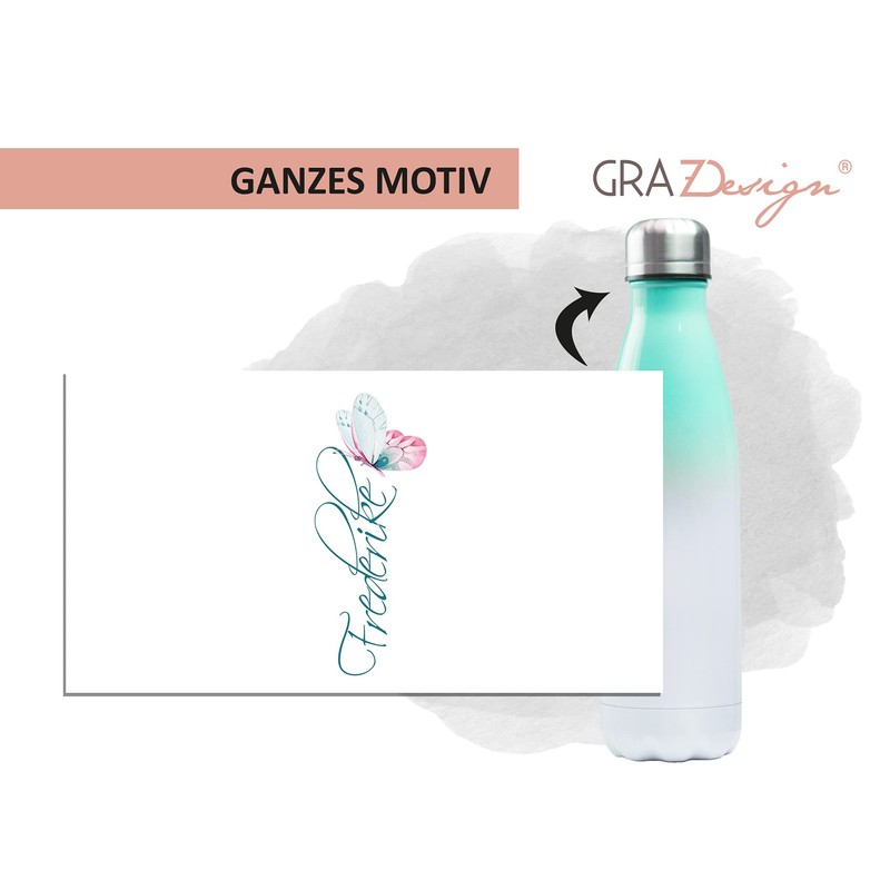 GRAZDesign Thermos Flask, 500 ml, Customisable with Name, Stainless Steel,