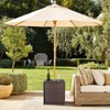 SUNNYPARK Outdoor Umbrella Side Table with 2 Weight Bags, 2-in-1