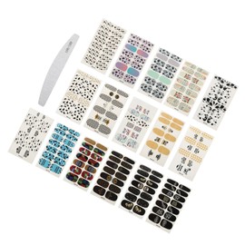 FRCOLOR 16sheets Graduation Nail Stickers Fingernail Patches for Easy Nail Art Decoration for Beginners and Stylish Looks