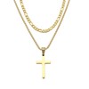 RAQINSTL Men's Cross Necklace with 2 Pieces Cross Pendant Stainless
