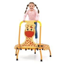BABY JOY Toddler Trampoline, ASTM Certified Mini Kids Trampoline with Foam Padded Handle & Safety Padded Cover, Indoor No Gap Recreational Jumping Mat for 3+ Years Old Boys Girls