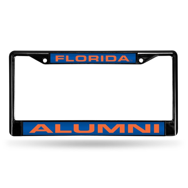 Rico Industries NCAA Florida Gators Alumni Black Laser Cut Chrome Frame 12" x 6" 12" x 6" Black Laser Cut Chrome Frame - Car/Truck/SUV Automobile Accessory