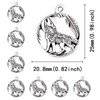 YionZian 30pcs Alloy Antique Silver-Plated Animal Wolf Pendant Charms For