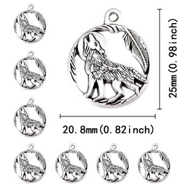 YionZian 30pcs Alloy Antique Silver-Plated Animal Wolf Pendant Charms For DIY Necklace Bracelet Jewelry Making Accessory