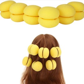 F Fityle Sponge Curler Hair Curler Curling Tool Bangs Roller 2 Colors 6 Pieces Yellow