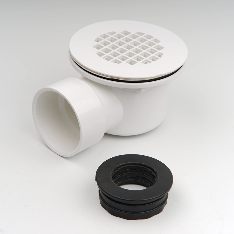 MUCOL Low Profile Shower Base Drain with Perforated Strainer, 1.5