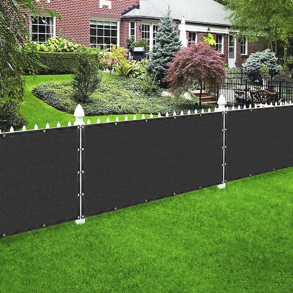 7' x 6' Black Privacy Screen Fence Cover Panel Shade