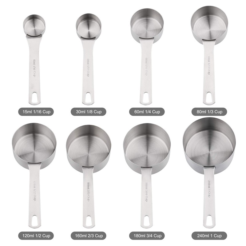 Smithcraft Measuring Cups Set 8, 18/8 Stainless Steel Measuring Cups