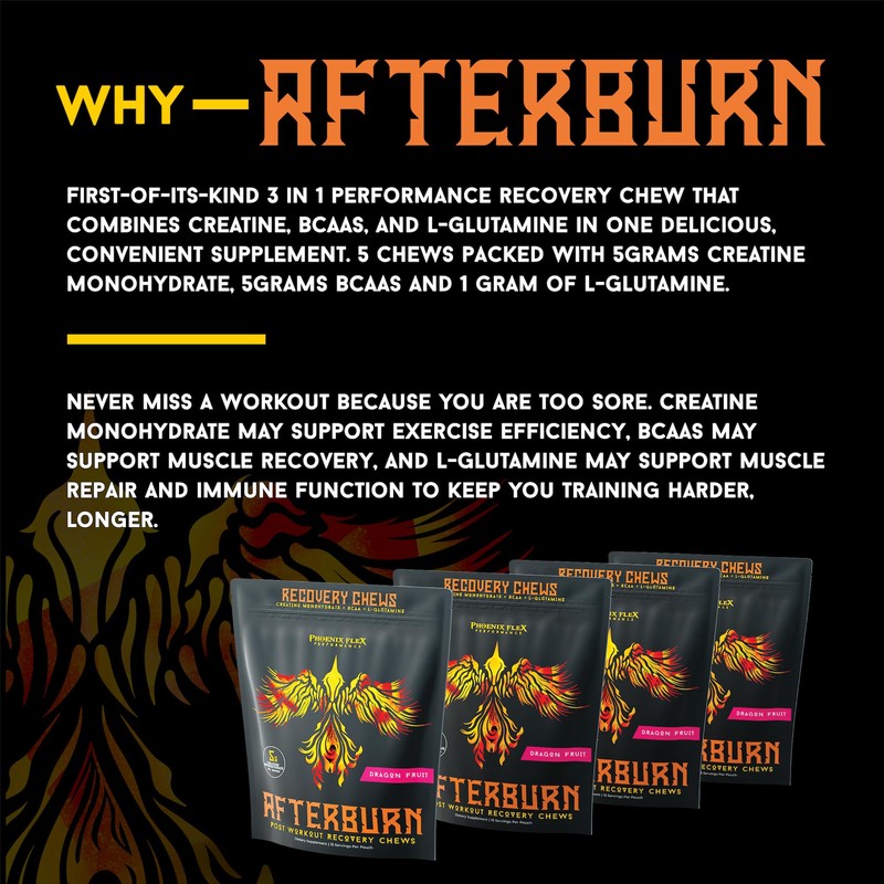 After Burn Creatine Monohydrate Chews - BCAAs & L-Glutamine -