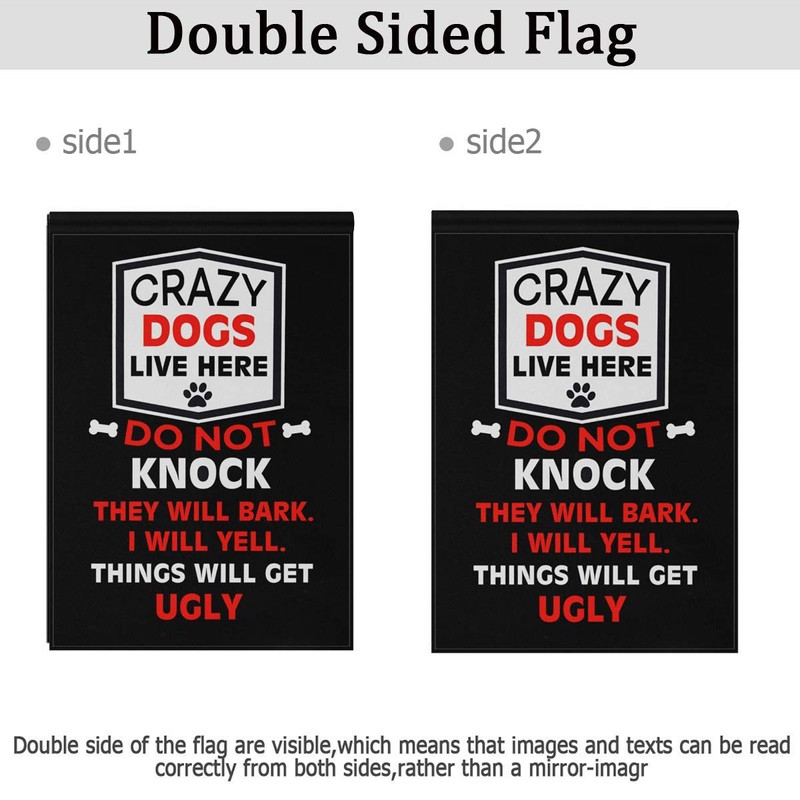 Monaca Garden Flag Crazy Dogs Live Here Welcome Garden Flags