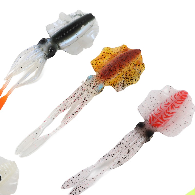 9Pcs Simulation Fishing Lures PVC Luminous Soft Fishing Baits for