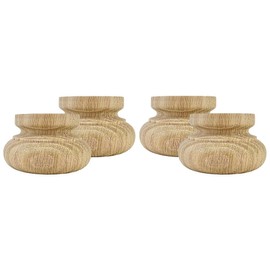 Highland Manor Wood Products Wyndfield Bun Foot - 2" Tall x 3 3/8" Wide (Red Oak) (Set of 4)