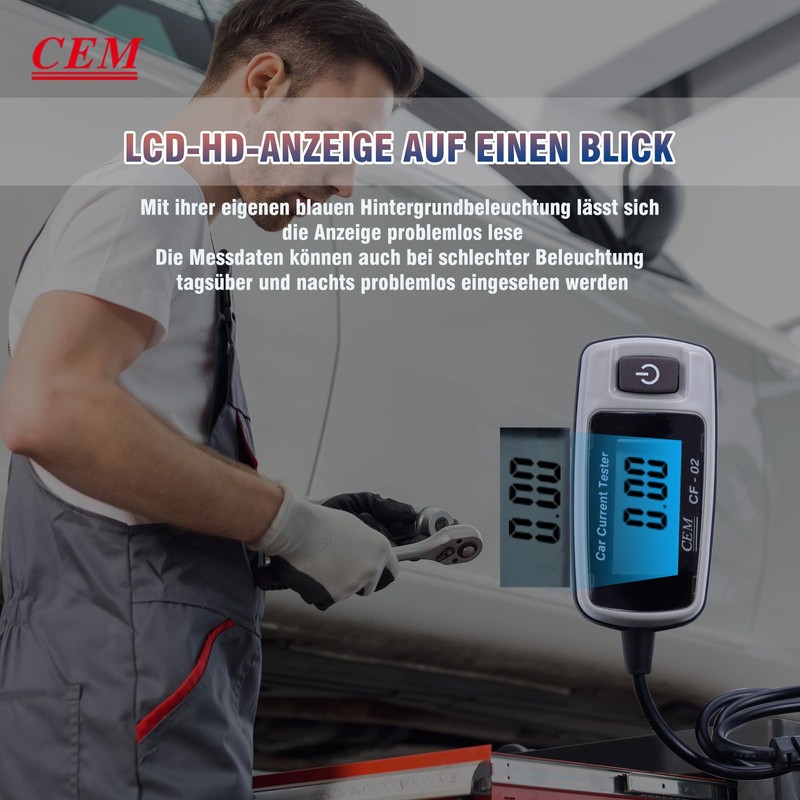 CEM CF-02 Car Blade Fuse Tester with LCD Display /