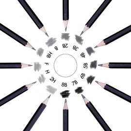 ariel-gxr Sketching Pencils,12pcs Drawing Pencils Professional Set 8B 7B 6B 5B 4B 3B 2B B HB F H 2H Art Pencils for Adults Artists Beginners Students Beginners Designers and Kids