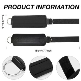 SWYSGS 1 Pair of Fitness Foot Straps Cable Pull, Ankle Straps, Adjustable Foot Cuffs Cable Pull with Double D-Rings and Neoprene Support