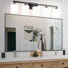 Quntis Black Bathroom Light Fixtures(5CCT Dimmable), 5-Light Bathroom Vanity Light