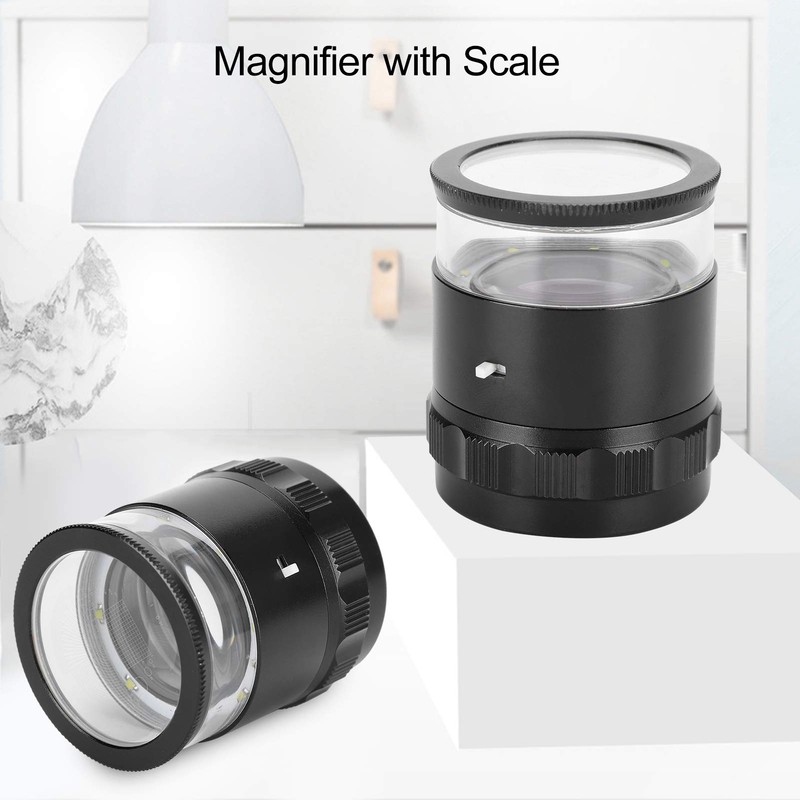 8 LED Scale Magnifier 10X High Definition Jewellers Magnifying Glass