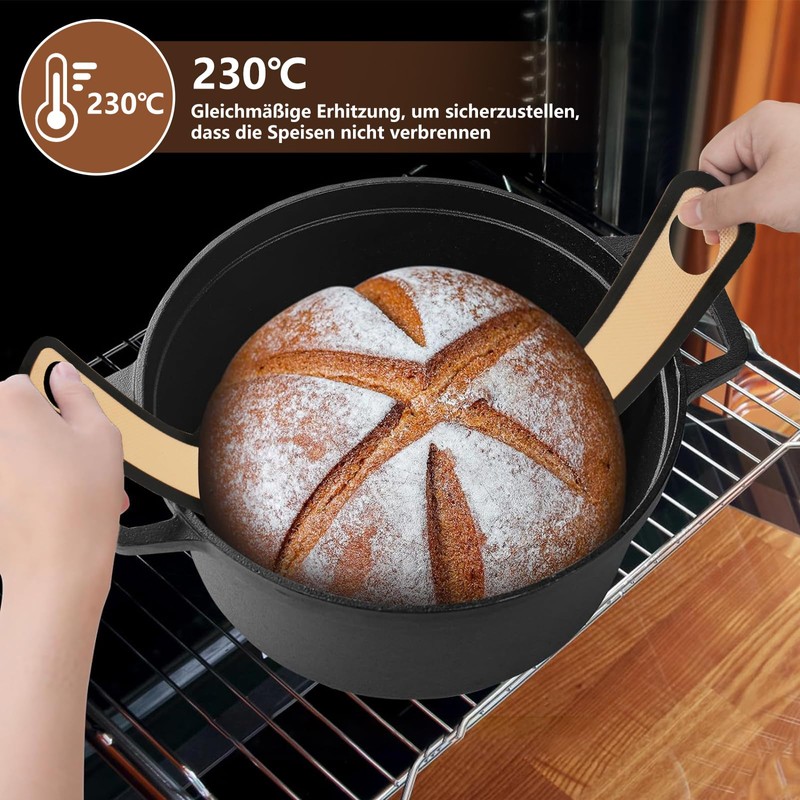 Silikon Backmatte für Dutch Oven,backmatte brot,Antihaft 2 PCS, leicht zu
