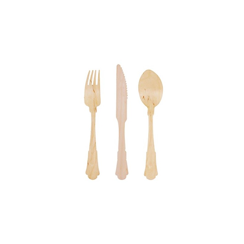 BambooMN Brand - Disposable Fork, Knife, Spoon Set, 10 Pieces