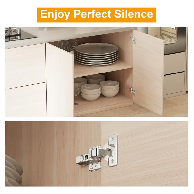 Luokim 2pcs Professional Grade Inset Soft Close Cabinet Hinges Frameless