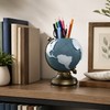 Globe Pen Holder for Desk Organization - Decorative Resin Stationery