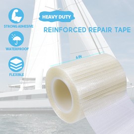 Autrends 50FT RV Awning Repair Tape, Repair Tape for Canvas, Bimini Tops, Tent Repair Tape for Tarp, Boat Covers Repair Tape, Sail Tape, Tear Repair Patch Kit, Heavy Duty and Waterproof, 6Inch Wide